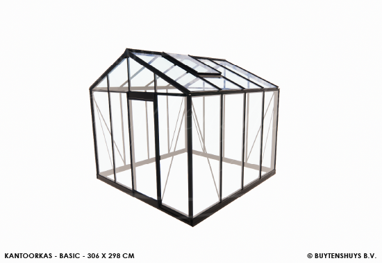 Glazen kantoorruimte basic (b)306 x (d)298 cm (Zwart)